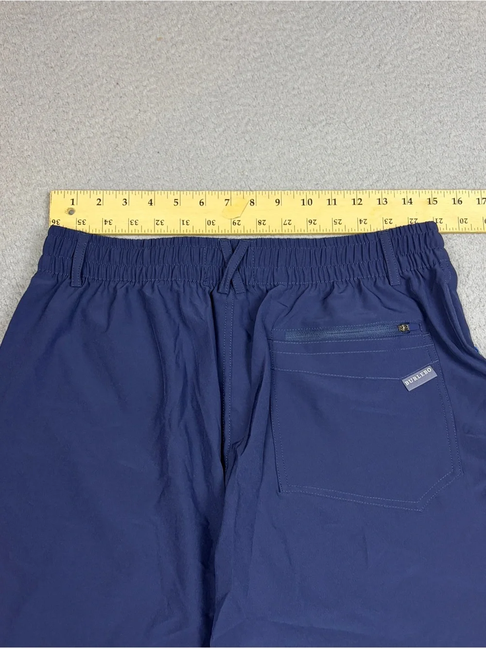 BURLEBO Performance Shorts Men's Medium Navy Athletic Elastic Waist Pockets